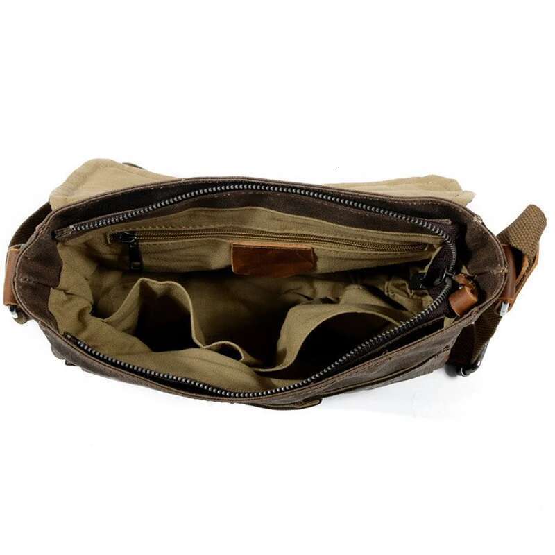 New Retro Casual Canvas Shoulder Men Simple Crossbody Waterproof Men's Bag Horizontal