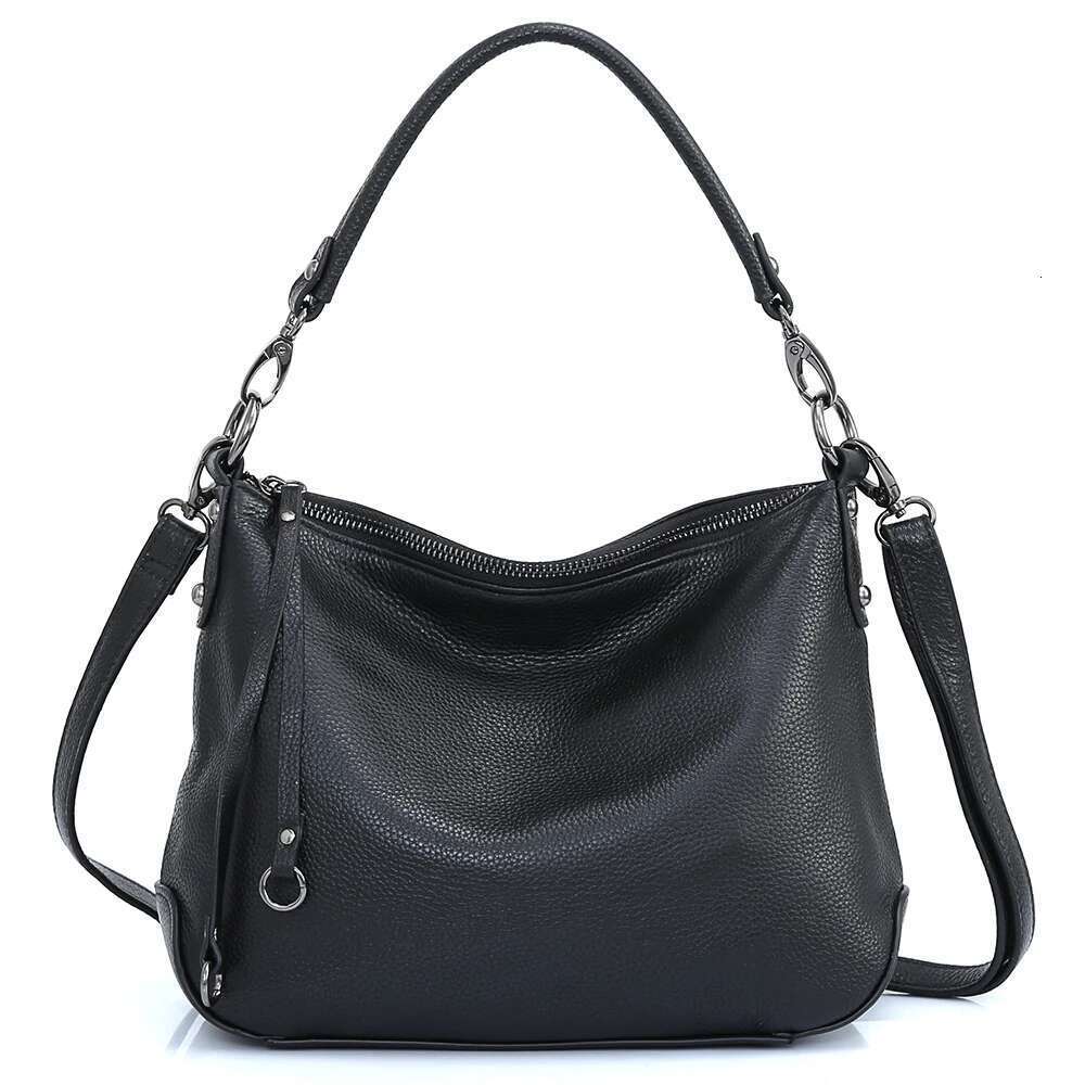 Women's Bags Designer Zency Genuine Leather For Women Simple Classic Handbag Hobo Vintage Grey Shoulder Tote Cowhide Crossbody Bag Mom's Gif