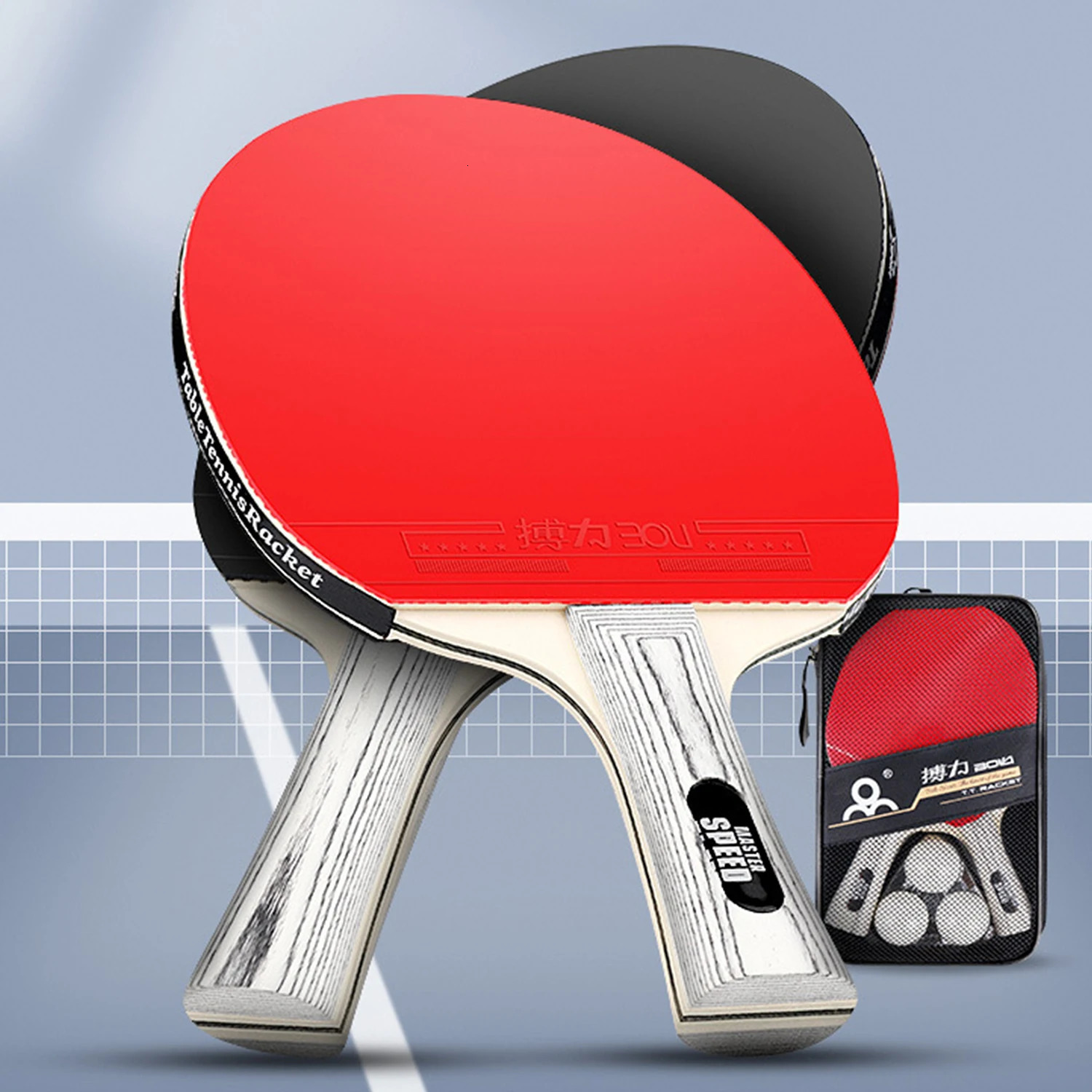 Professional Table Tennis Racket Set 2PCS Pimplesin Rubber HighQuality Blade Bat Paddle with Bag for Ping Pong 250520