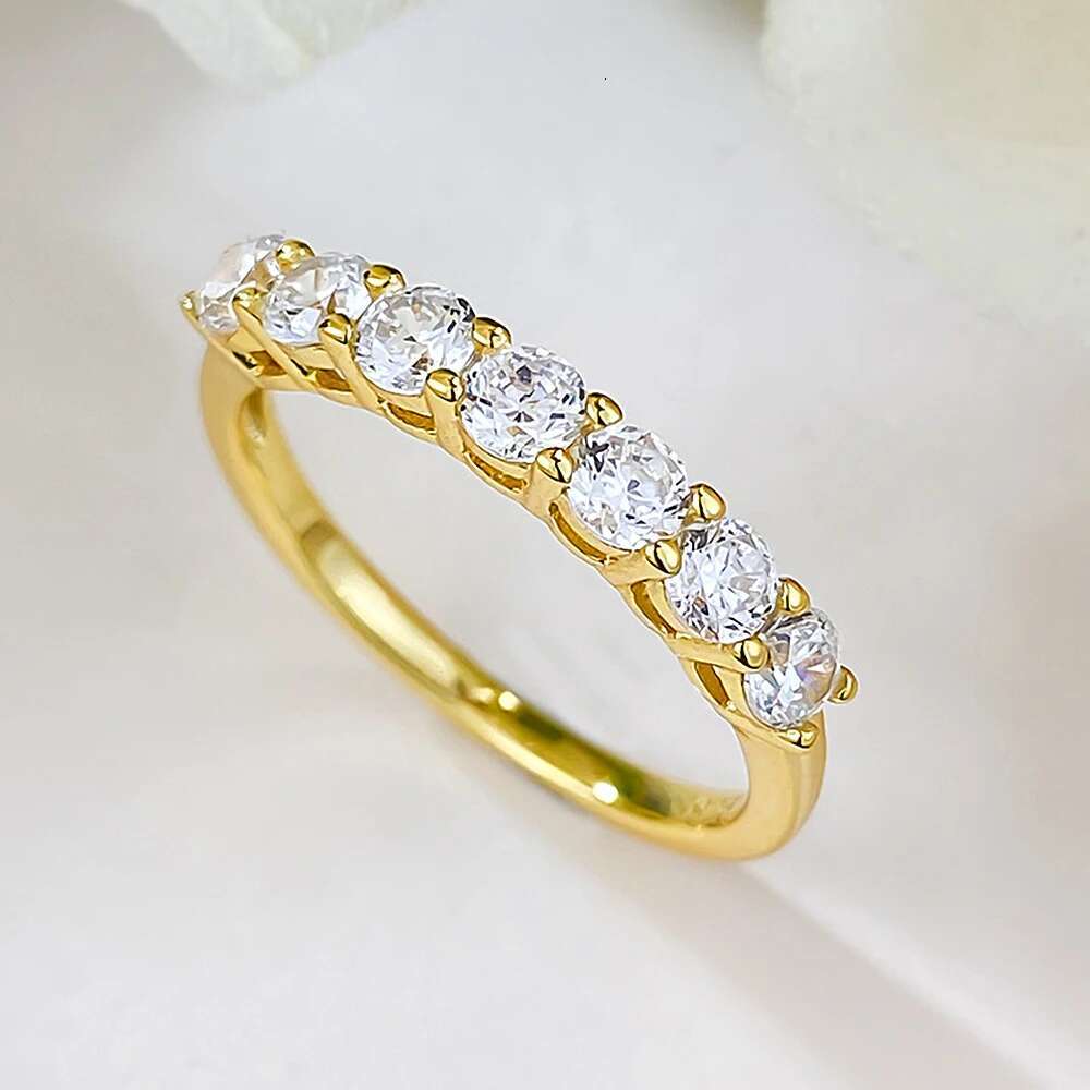 3mm D Color Moissanite Ring For Women Men Sparkling Diamond 925 Sterling Silver Plated 18K Gold Wedding Eternity Band with GRA