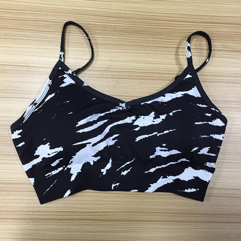 Printed camisoles, camouflage sports women's underwear, outerwear, running bras, beautiful back, fitness yoga clothes