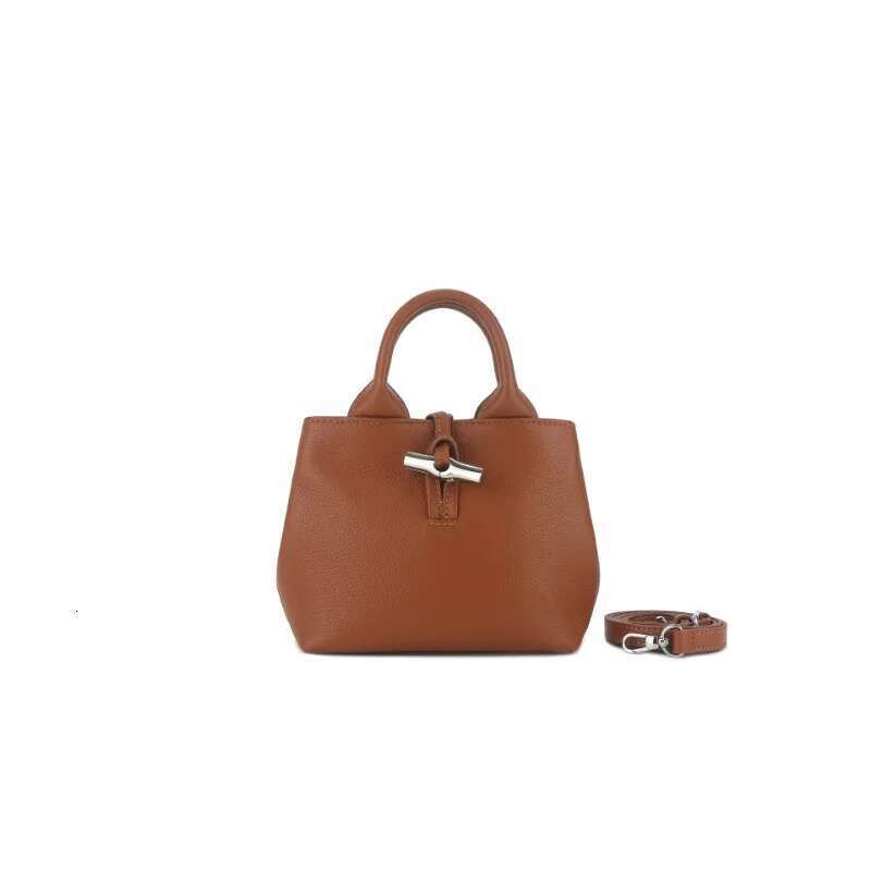 VOAETEC 2025 New Versatile Cowhide Bucket Women's Fashion Hand Commuter Shoulder Crossbody Bamboo Bag
