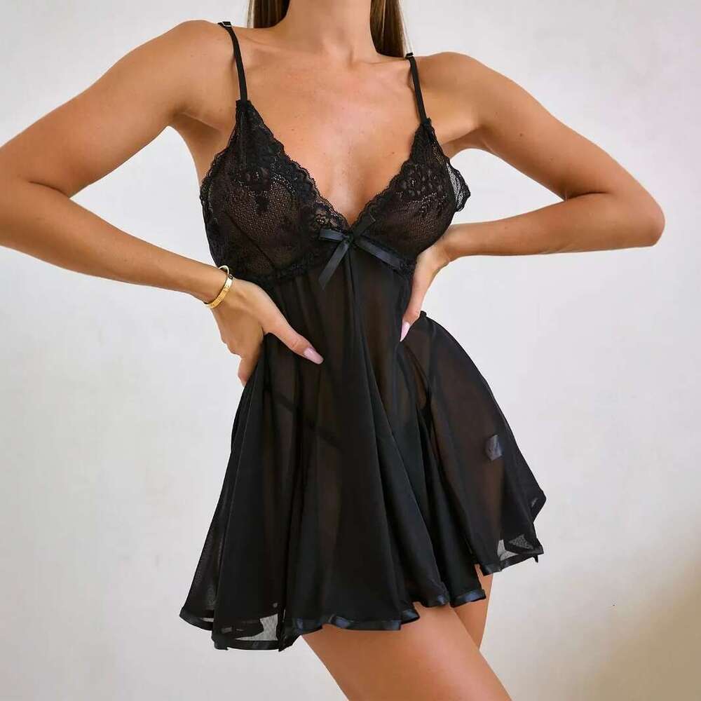 Vestido De Mujer Dresses for Woman Elegant Whitedress Designer Dress Slim Fitting Deep V Lace Lazy Sexy Lingerie Thin Womens Silk Pajamas Suspender Ni