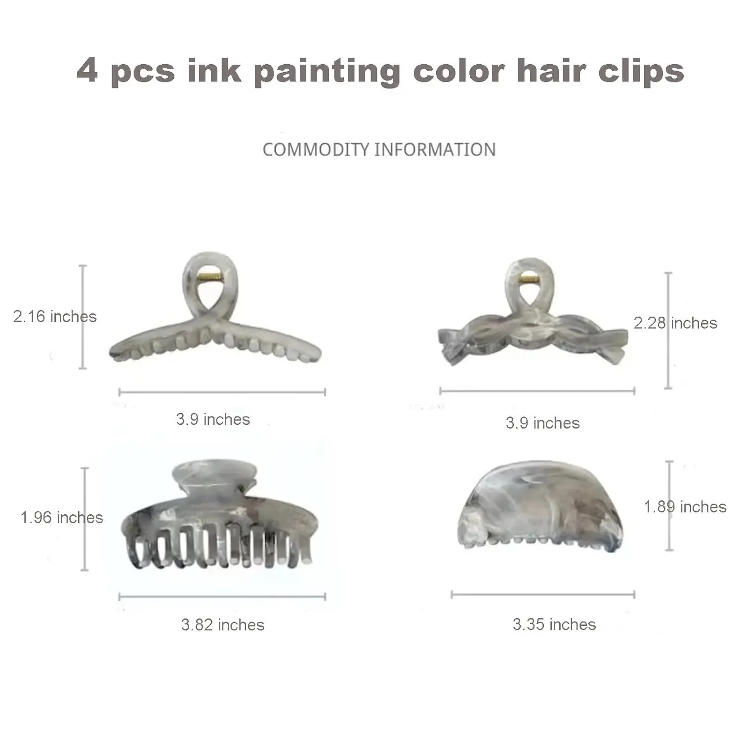 Black Hair Clips for WomenLarge Hair Claw Clip3.9 Inch Barrettes ClipsNon Slip Banana Hair Accessories 250517