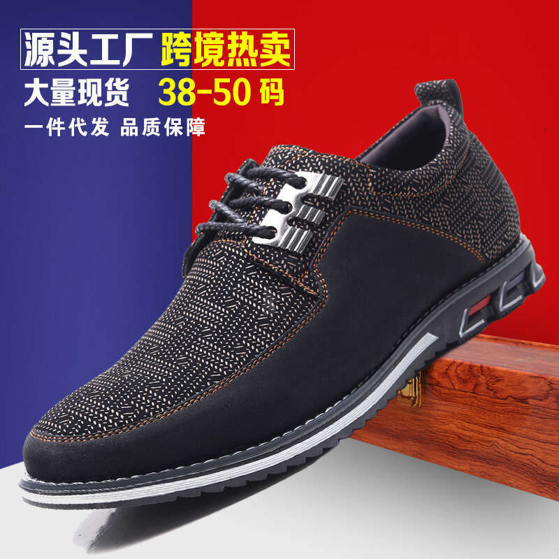Board new British style round toe casual leather anti slip and wear-resistant men's shoes summer trend