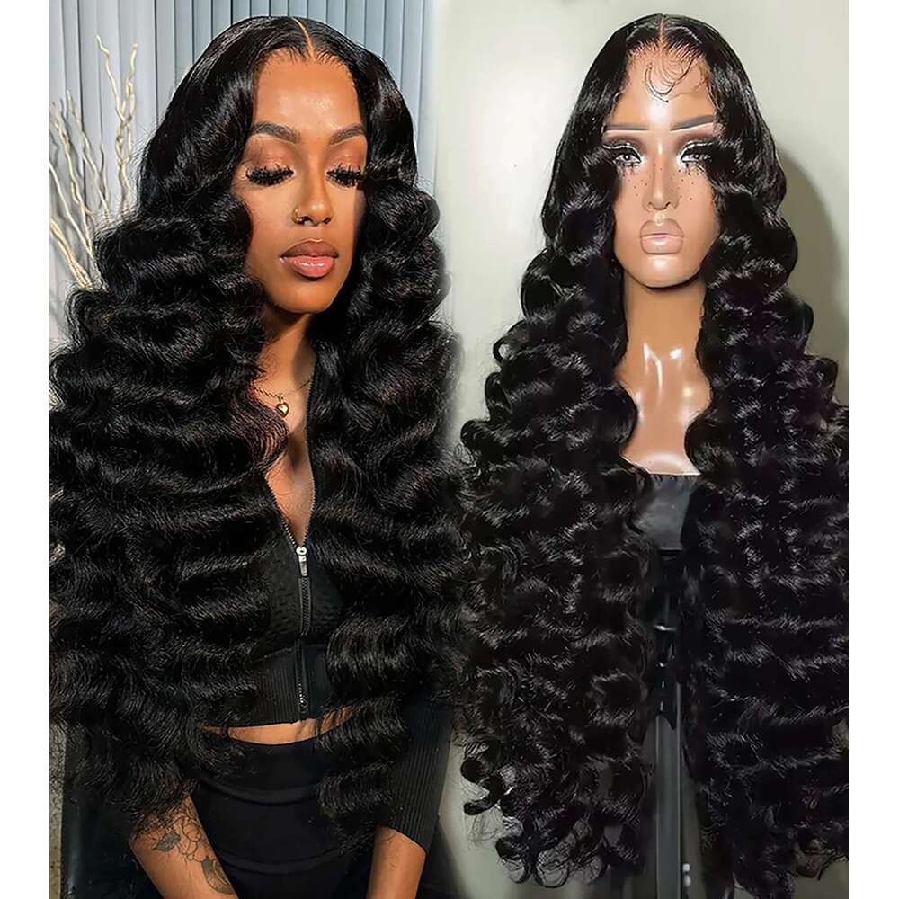 13x6 HD Deep Frontal Brazilian Curly 13x4 Human Hair Lace Front Wig Preplucked Loose Wave Wigs Women