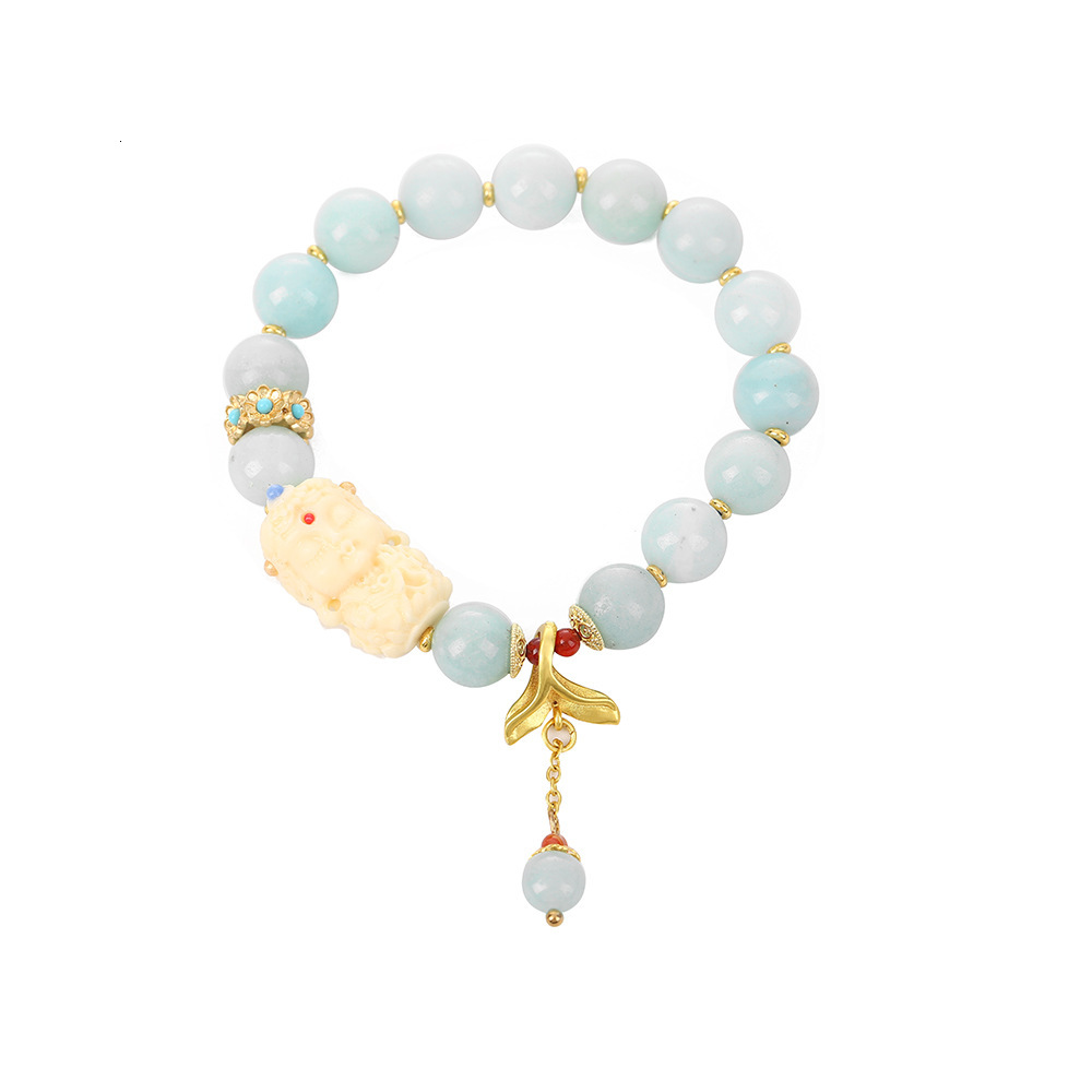 creative fish tail pendant bracelet, women's temple, Tara, lotus flower, classic cultural toy store, hot selling Chinese style bracelet