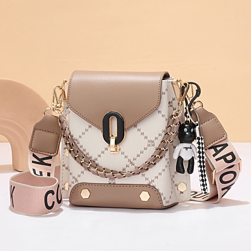 Top quality Brand High Quality New Style Direct value broadcast women's crossbody mobile phone shoulder mini bag, bear ribbon bag New Free Delive