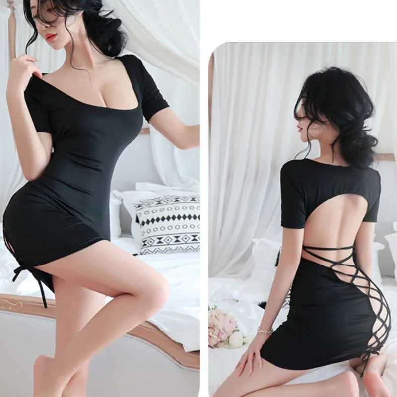 Dress Deep Hip Skirt Strap Hollow Dress promotions sexy lingerie set womens dress dresses in offers Sex shop R250520