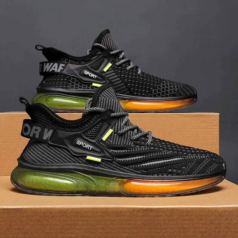 Designer casual shoes Cross border popular men's fly woven mesh breathable sports casual men's shoes jelly trendy single shoes anti slip and