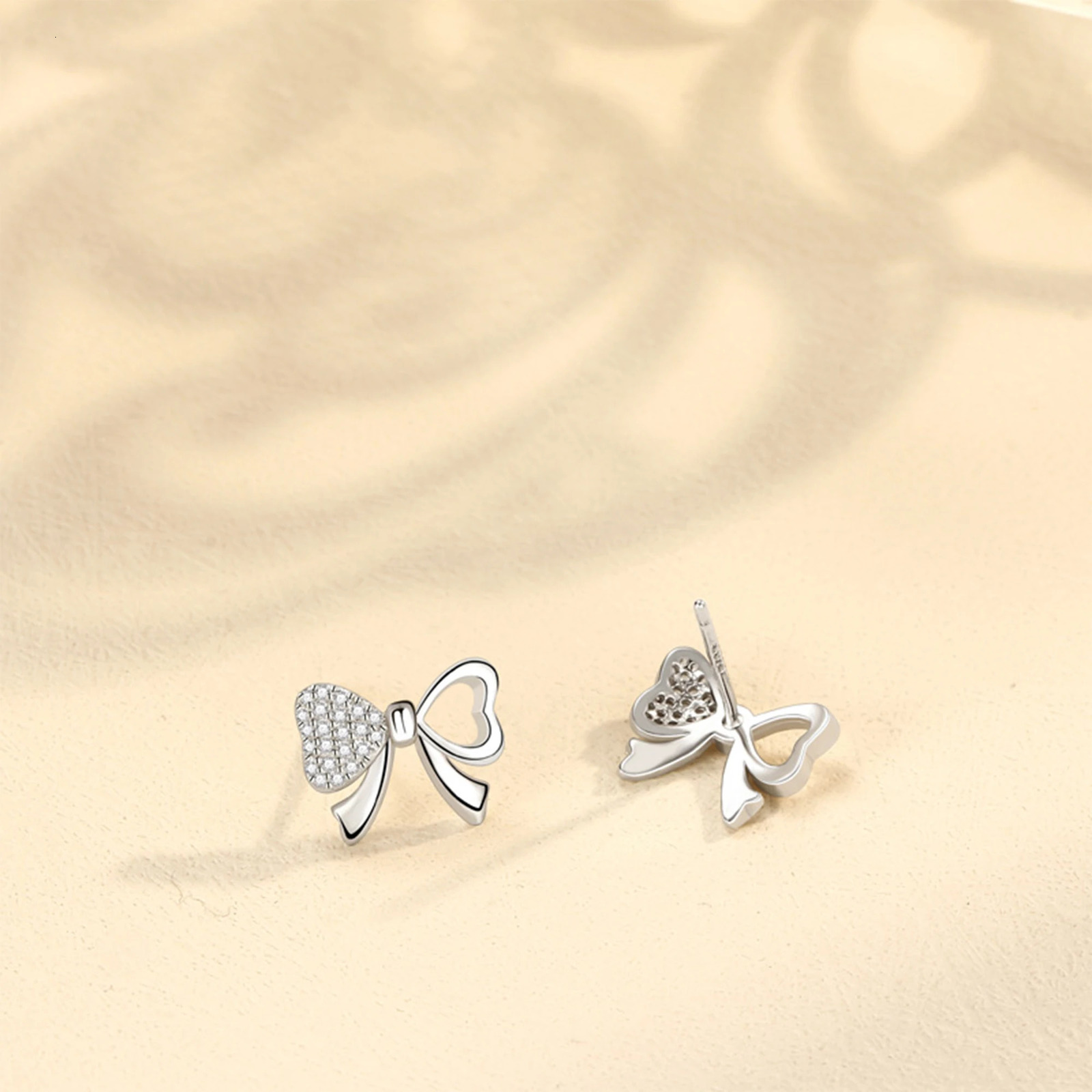 S925 pure silver butterfly earrings are simple compact exquisite full of diamonds fresh and elegant student ear accessories 250517