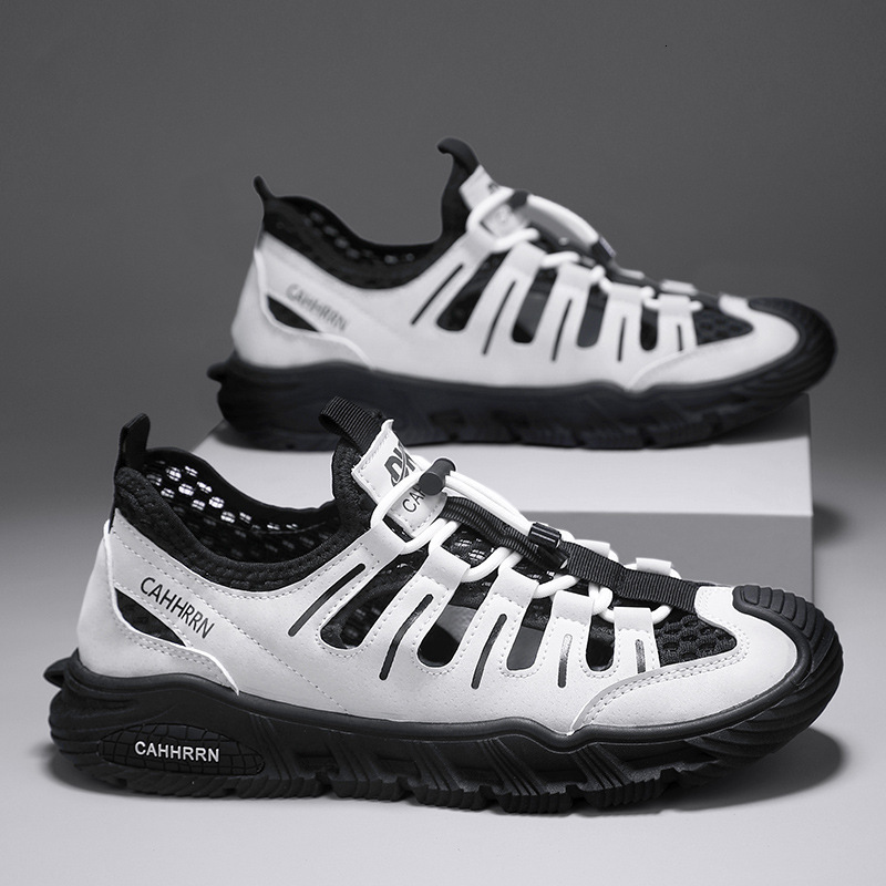 Sandals Summer New Hollow Breathable Mesh For Men S Casual And Versatile Sports Thick Soled River Tracing Casual Shoes Shoes Ddmysaturn