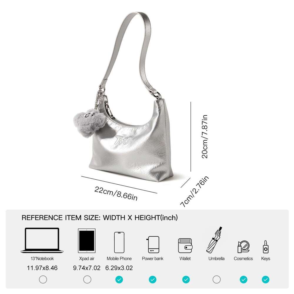 TOUTOU Women Tote Original Unique High End Sier Underarm Shoulder Bag Versatile and Fashionable Clay Handbag PU Leather
