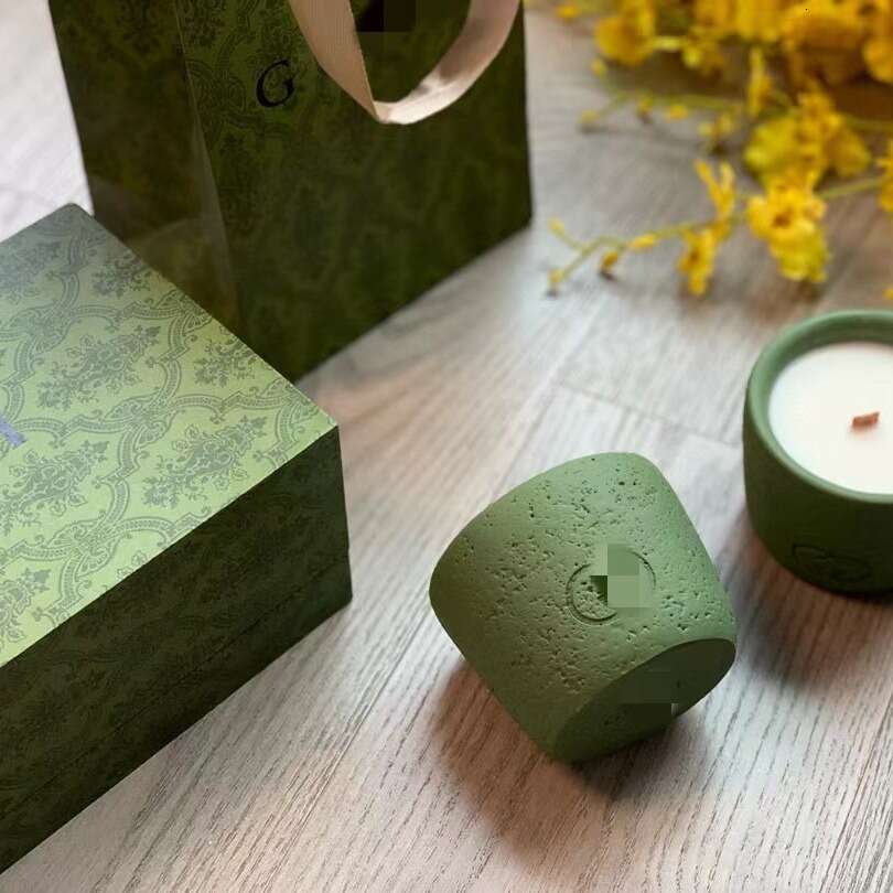 G Carving Avocado Green Cup Wall Home Aromatherapy Candle Two Pack Gift Set 12315