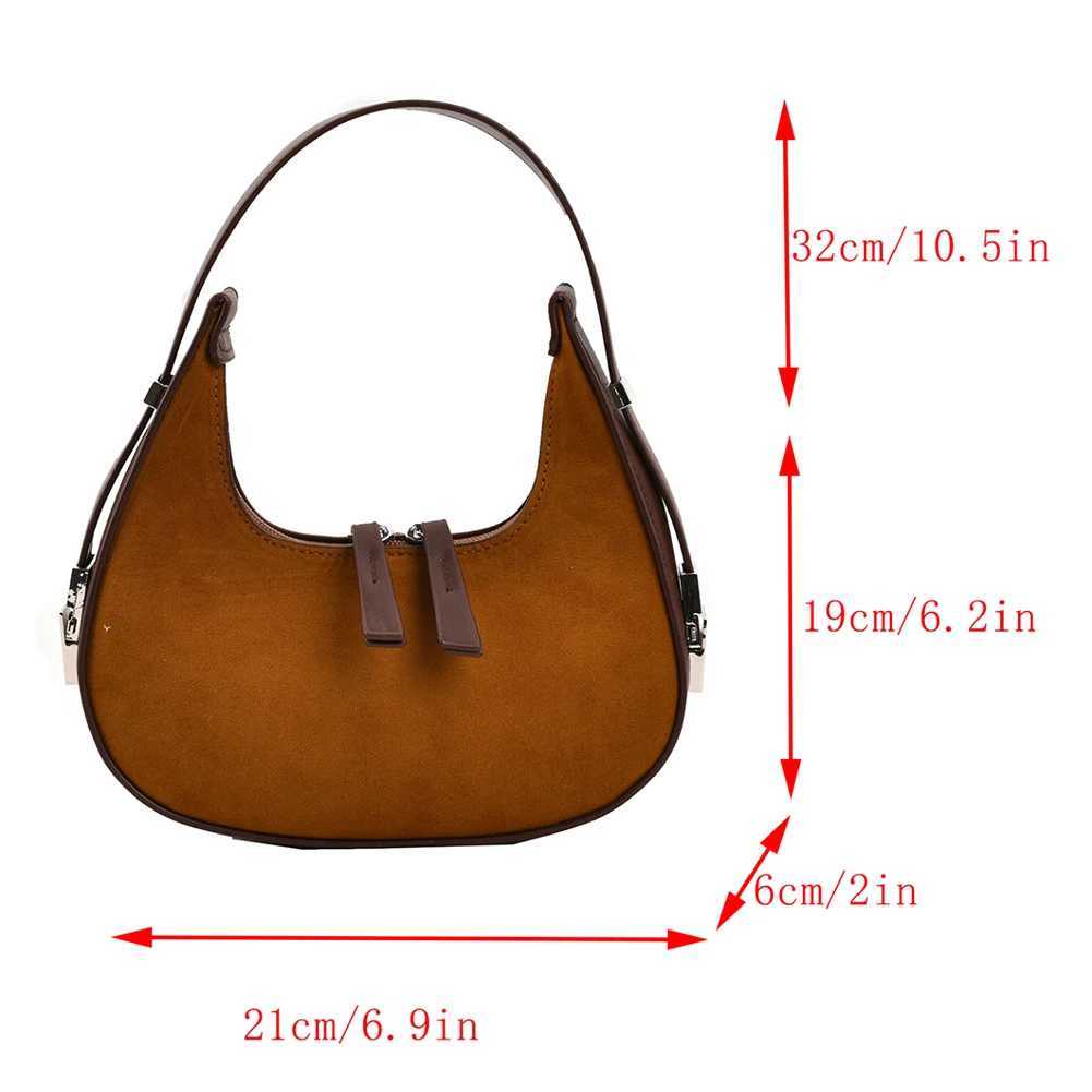 Women Crescent Bag Versatile Vintage Shoulder Bag Casual Satchel Hobo Bag Small Armpit Bag Girl Stylish Purse M250520
