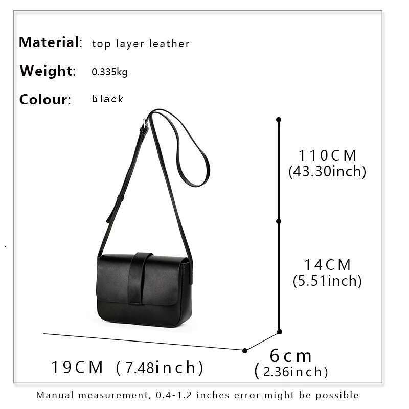 Simple Small Square Leather Women's Cross-Body Top Cowhide Solid Color Shoulder Bag, Messenger Bag