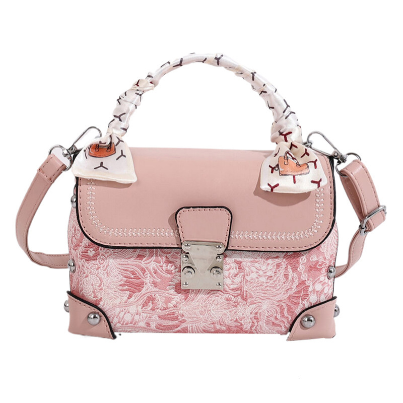 Advanced Embroidered Box for Women's 2024 New Style Silk Scarf Handbag Single Shoulder Crossbody Bag