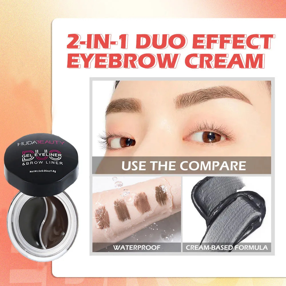 Two-color Long-lasting Super Waterproof Eyebrow Cream Sweat-proof Tinted Eye Brow Gel Brown High Pigmented Makeup Women Cosmetic 250515