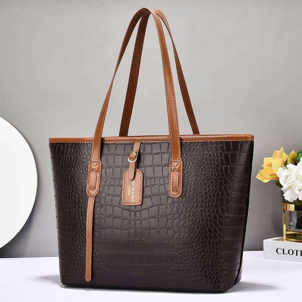 Tote texture PU crocodile pattern large shoulder Taizhou women s bag hot selling bags