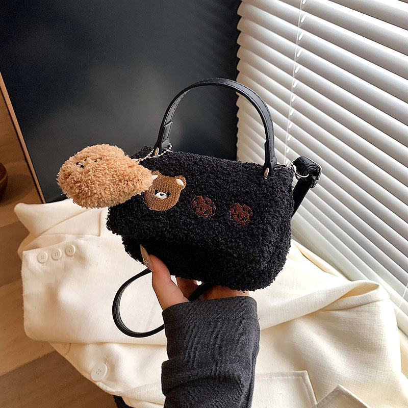Free Delivery Designer Bag Cute Cartoon Plush Small Square For Women In Spring 2025 New Fresh Sweet Shoulder And Stylish Crossbody Luxury Bag8520