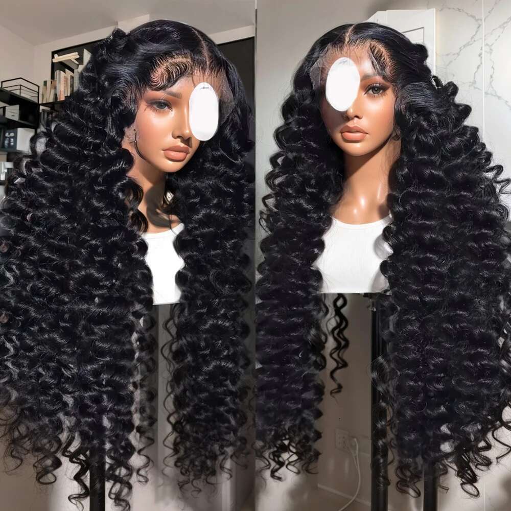 300 Density Loose 13x6 HD Curly Front Human Hair Wigs For Women Transparent 13x4 Water Deep Wave Lace Frontal Wig