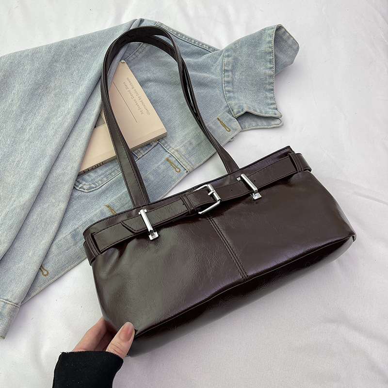 Free Delivery Designer Bag Bag For Women 2025 New Belt Buckle Armpit Fashionable Uette Casual Versatile Motorcycle Niche Shoulder Luxury Bag