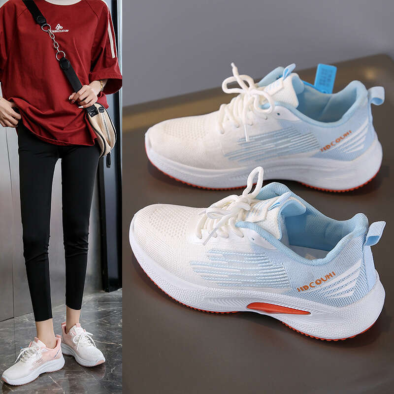 New Thick soled Fashionable Breathable Lightweight Women's Outdoor Casual Trendy Pair Flyknit Sports Shoes for Women