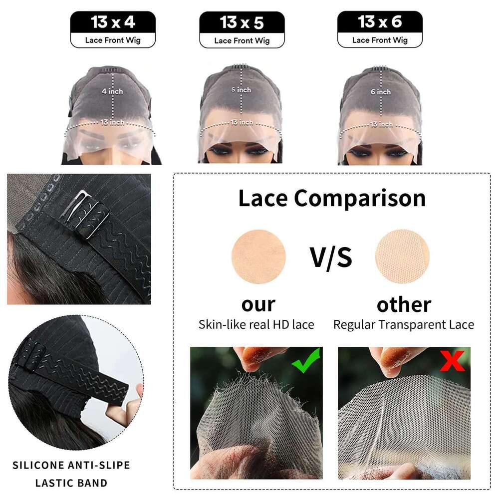 Glueless Loose Bob Wig 13X4 HD Transparent Lace Front Preplucked Body Wave Short Wigs Human Hair For Women