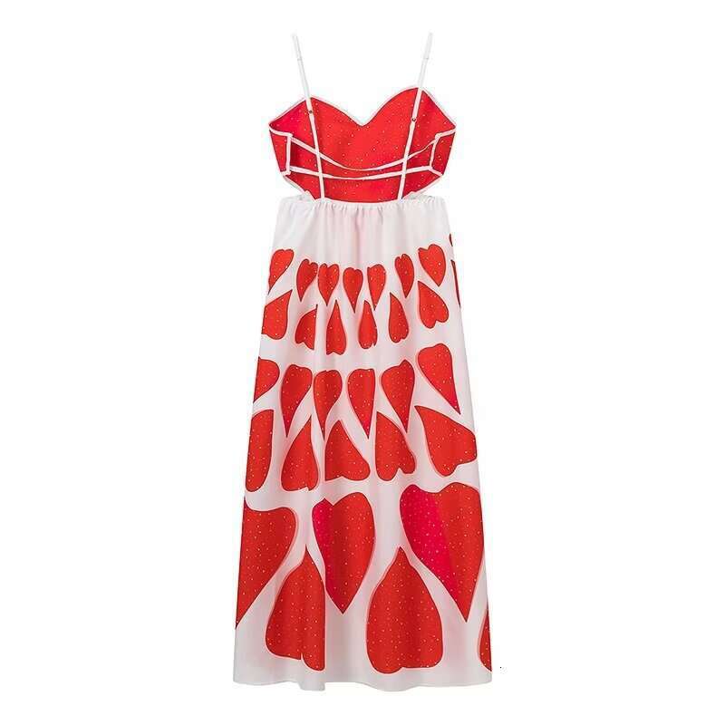 Women's Wear Spring New Product Women's Street Fashion Love Printed Strap Dress 1892