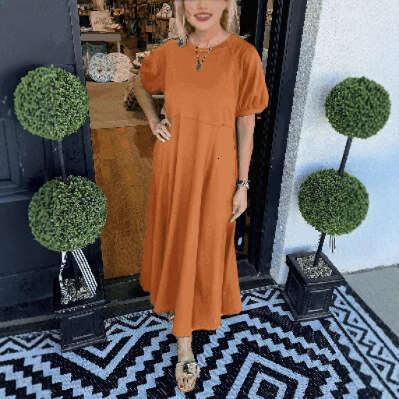 Festival Dresses for Woman Elegant for A Wedding Designer Dress Fulllace 2025 New Clothing Womens Hot Product Knitted Short Sleeve Large Swing Extende