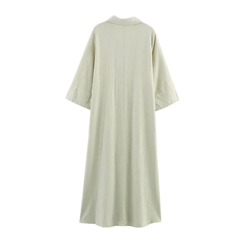 UNIZERA womens shirt style dress with lapel buckle decoration for spring and summer casual wear 250520