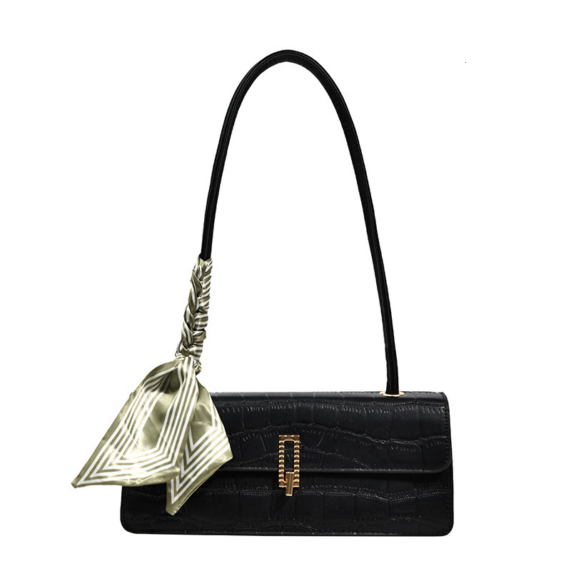 designer bag 2025 New Fashion Crossbody Stone Texture Silk Scarf Bow Single Shoulder Underarm Small Women's Bag Handbag shoulder bag
