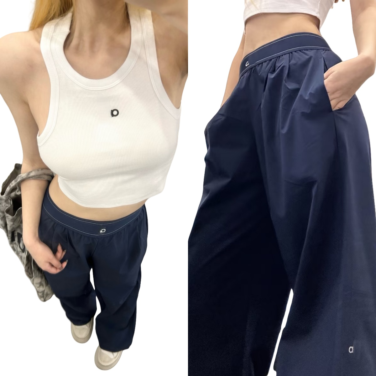 2025 Yoga Set Seamless Tops Sports Heart Bra Legging High End White Striped Low Back Dance Yoga Outfits Summer alosetly women clothes suit shirt sweatshirt