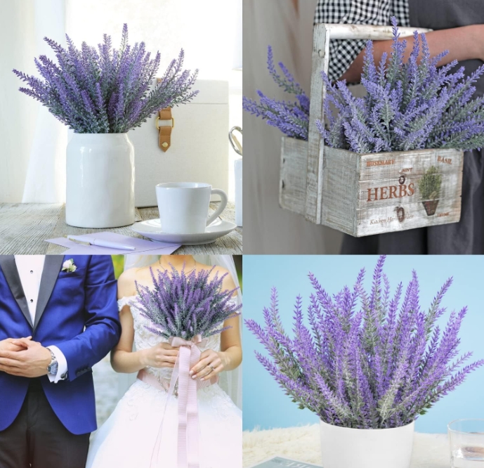 Wedding Purple Lavender High-end Simulation of Planting Hair Pastoral Style Decoration Bunch of Immortal Flowers