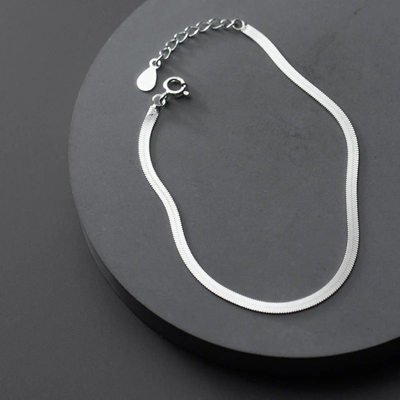 Modian Classic 925 Sterling Silver Charm Braceket or Anklet for Women Adjustable Snake Bone Chain Fine Jewelry 250520
