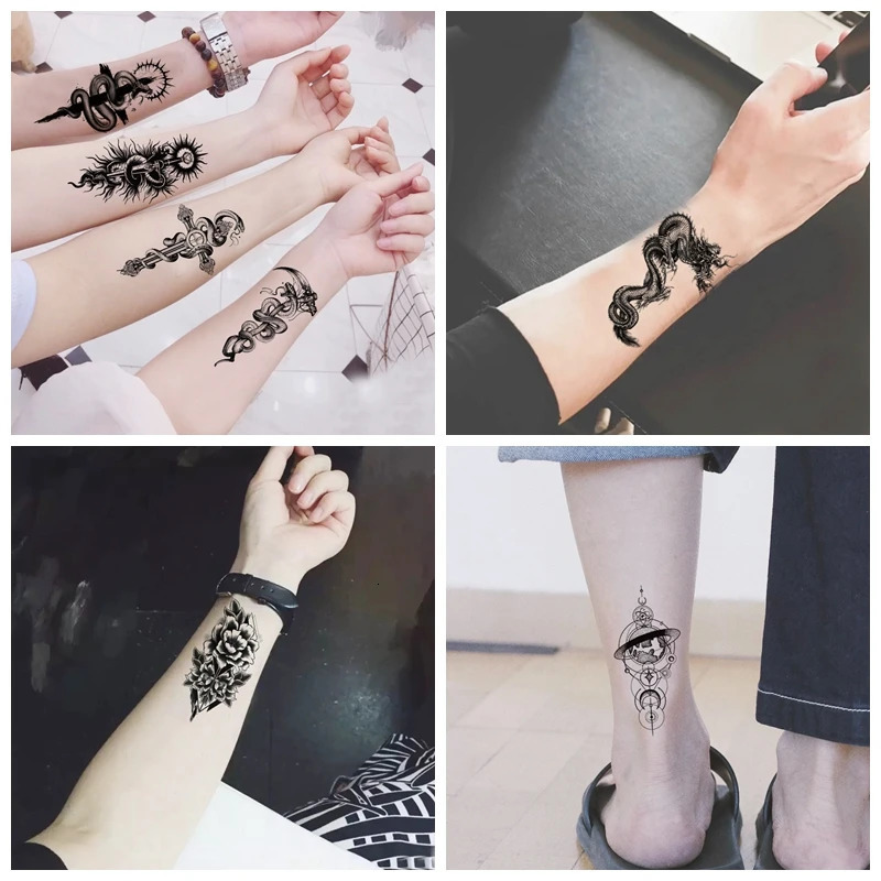 100 Piece Small Totem Animal Waterproof Temporary Tattoo Sticker Men Women Wholesale Flower Body Art Fake Sexy Arm Tattoo Set 250515