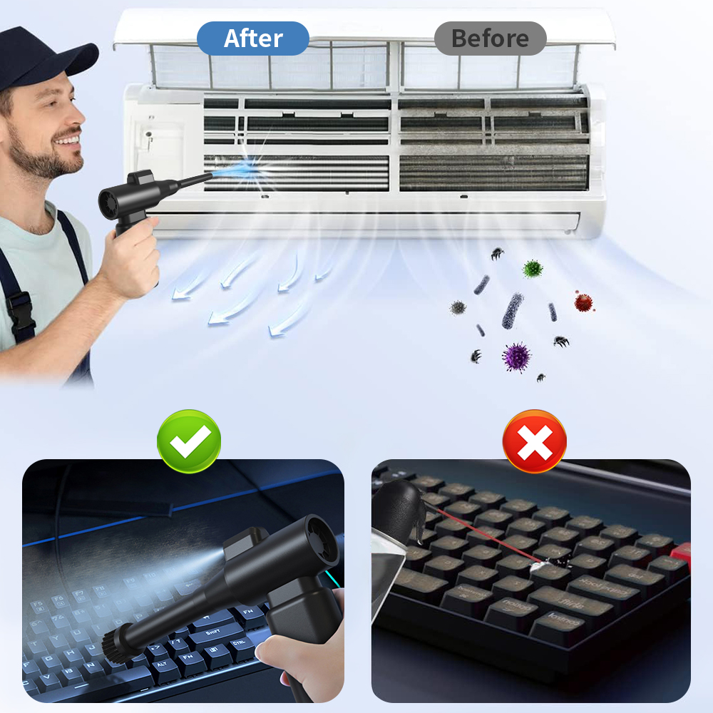 Wholesale Electric Air Duster,Compressed Air Blower For Computers,Laptop Keyboard Cleaning Dust,Hairs, Pc,Printer Purpose,Screen Cleaner