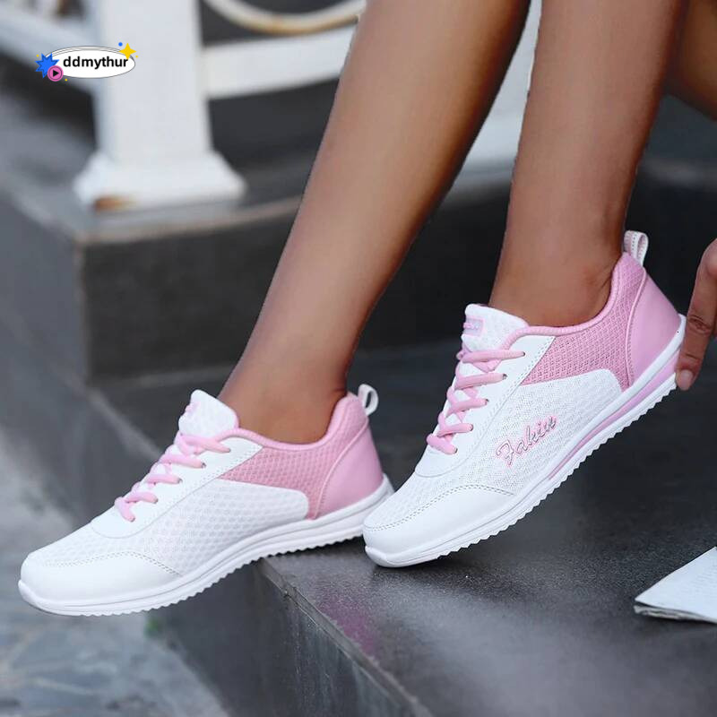 Comfortable Fashion Women's Summer Sneakers Mesh Sneaker Woman Lace Up Tenis Designer Shoes ddmythur