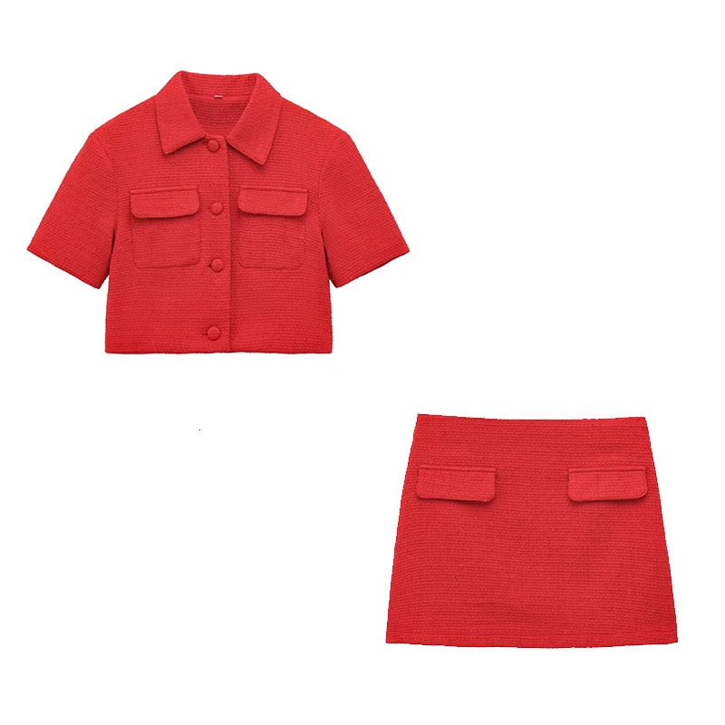 Willshela Women Fashion 2 Piece Set Solid Single Breasted Jackets Vintage Side Zipper Mini Skirt Female Chic Lady Skirts Set 250520
