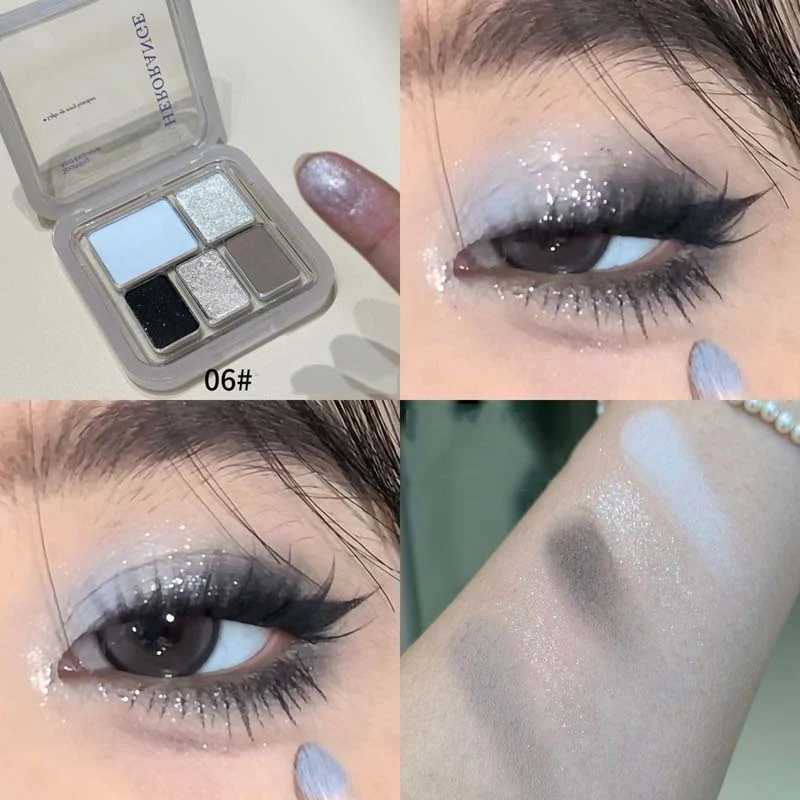 5-color Eyeshadow Pearl Highlight Eyeshadow Brighten Palette Glitter Long Lasting Shiny Black Blue Nude Makeup Eyes CosmeticsXJ250520