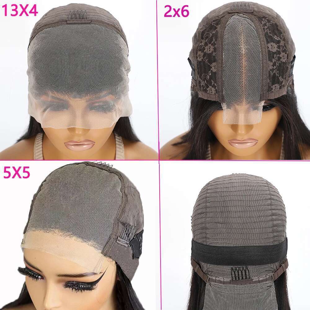 Super Double Drawn 300% 12A 5x5 2x6 Straight Bob Wig 13x4 Lace Frontal Human Hair Wigs For Women
