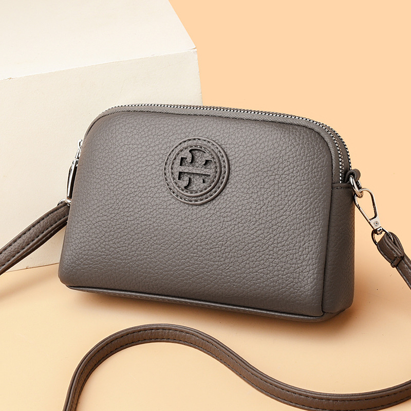 2025 New Outdoor Style Luxury Free Delivery Designer Bag Soft Leather Mini Middle-aged Mother's Phone Multi-layer Handbag Fashionable Single Shou