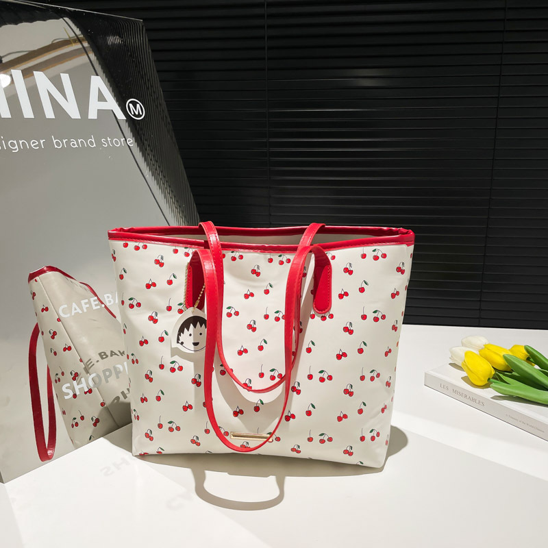 Free Delivery Designer Bag 2025 Summer Girl Commuting Cherry Tote Hand Fashion Niche Printed Texture Shoulder Bag For Women Luxury Bag