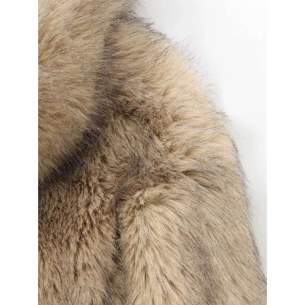European American style women's autumn and winter new fashion all-match artificial fur effect sweatshirt
