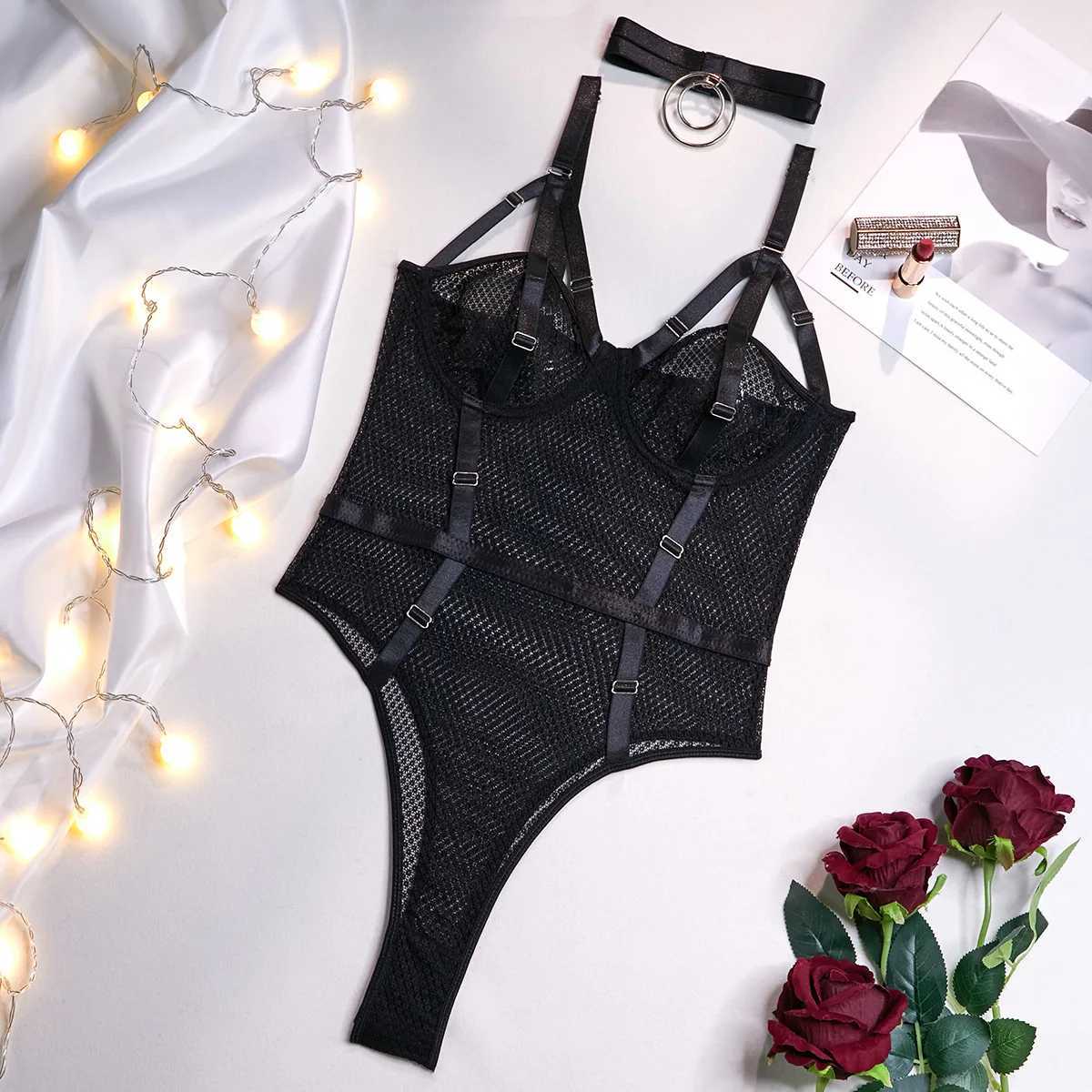 lingerie Strap tight collar swimsuit integrated 18 fancy women underwear Held sexy open crotch Underwear women R250520