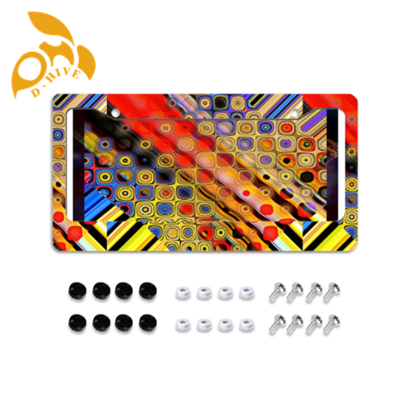 Free Shipping 2025 new fashion designer customized Exterior Accessories License Plate Frames printing circular hole with license plate