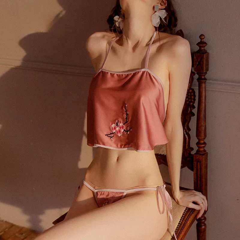 Exotic Costumes Apron Uniform Temptation Chinese Cosplay Chinese Embroidery Bellyband Panties Sexy Underwear Sleepwear 5colors R250520