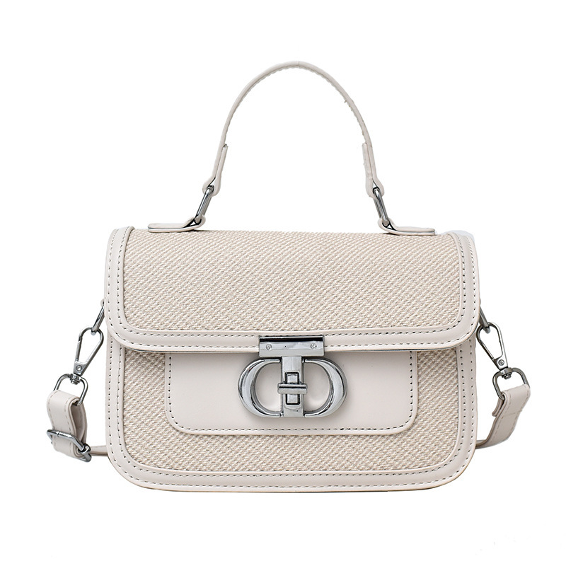 Korean Fashion Handheld Small Square for Women 2025 New Style Color Contrasting High end Versatile Commuter Single Shoulder Crossbody Bag