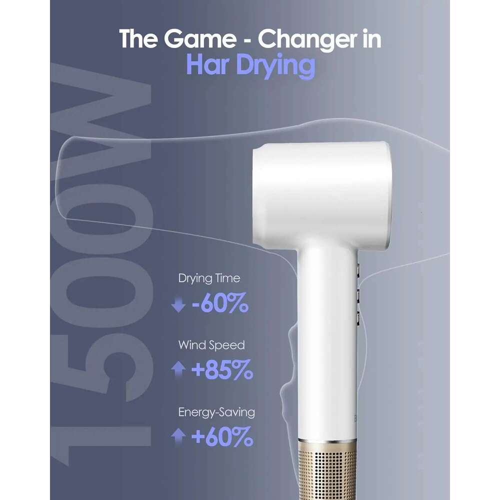 Electric 120000RPM Brushless Negative Ions Blow Dryer 1500W Super Powerful Wind Lownoise Profession Salon HairDryer
