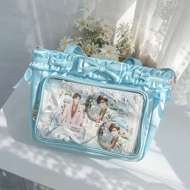 Bow Ita Bolsos Mujer Large Capacity Transparent Bag Lolita Tote Sac Femme Shoulder Bags for Woman Underarm Bolso